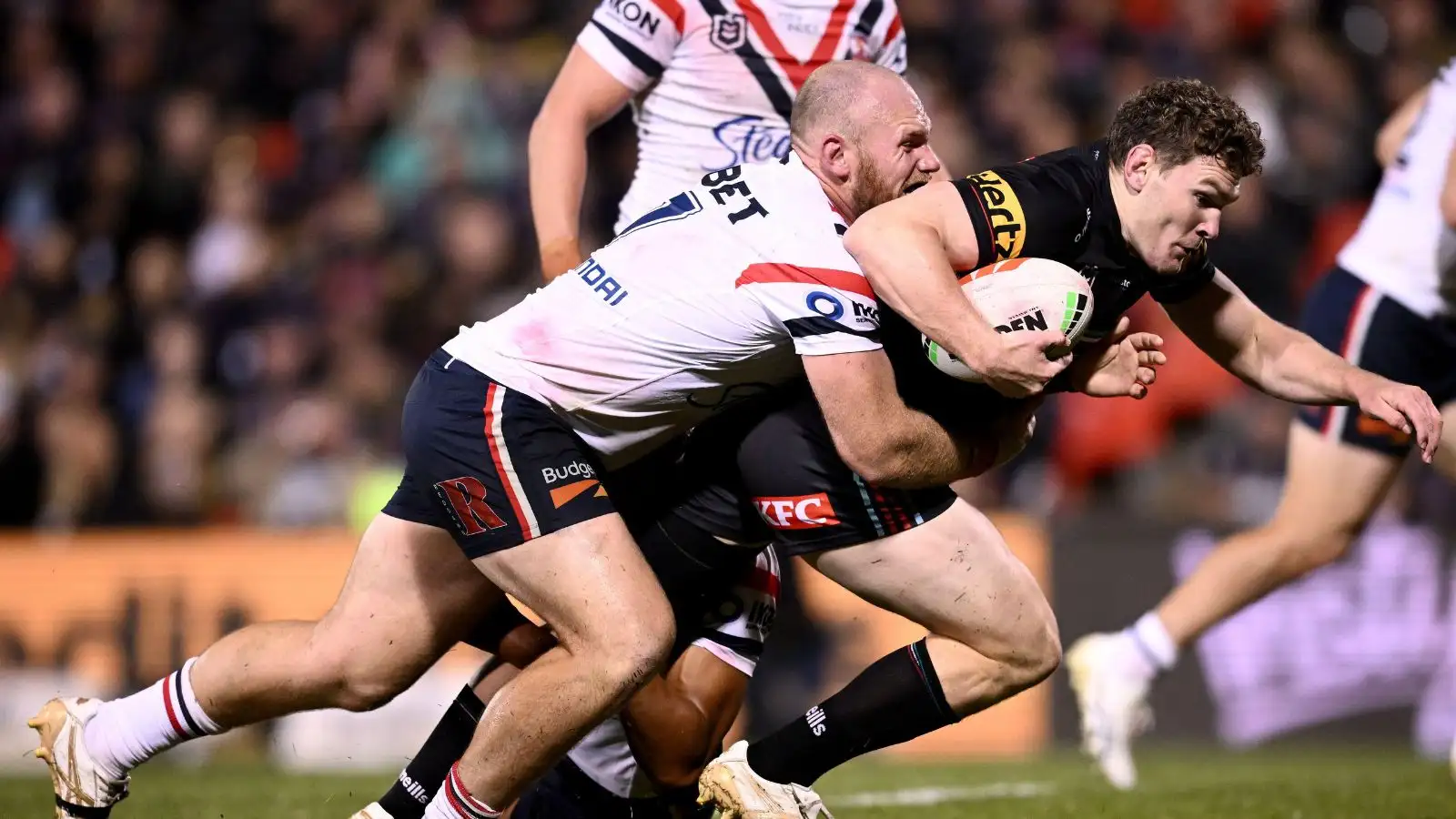 Matt Lodge in action against Penrith Panthers during NRL Round 11. Picture by AAP Image/Dan Himbrechts.