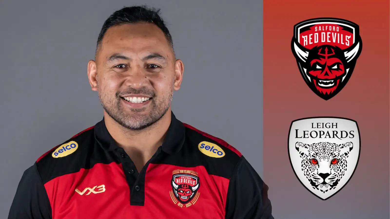 Krisnan Inu with Salford and Leigh crests