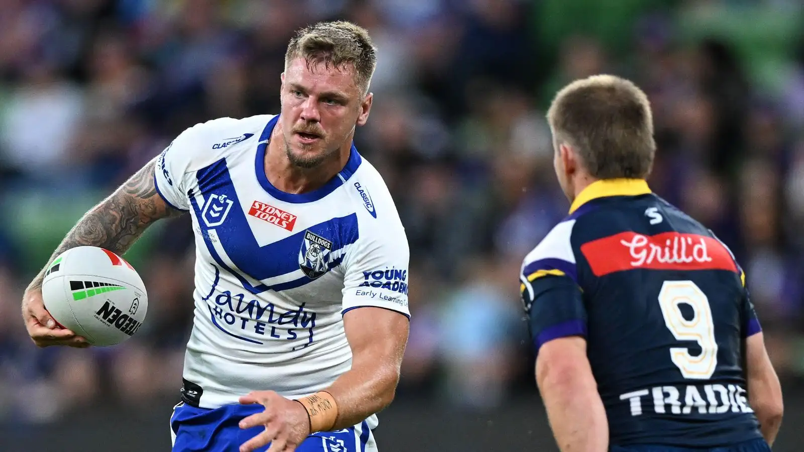 Ryan Sutton in action for Canterbury Bulldogs. Photo by AAP Image/James Ross.