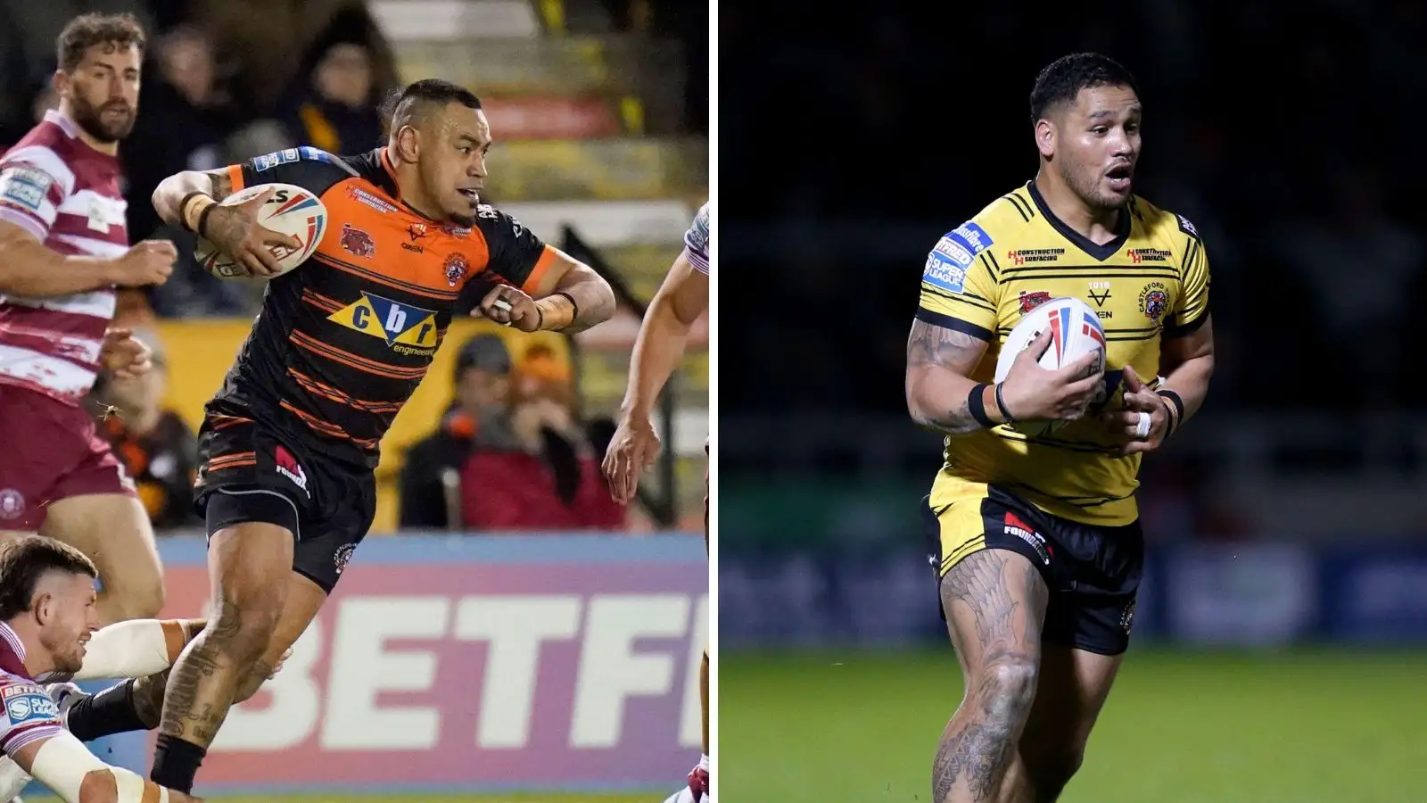 Castleford Tigers Mahe Fonua and Bureta Faraimo Alamy