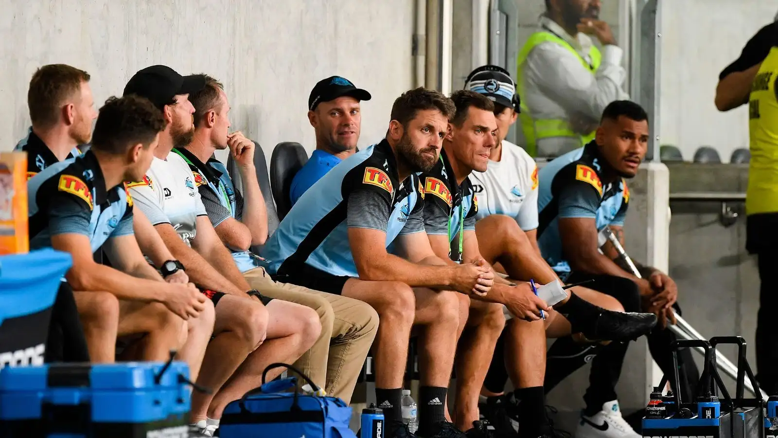 John Morris coached Cronulla Sharks in the NRL between 2019 and 2021. Photo by Speed Media/Icon Sportswire.