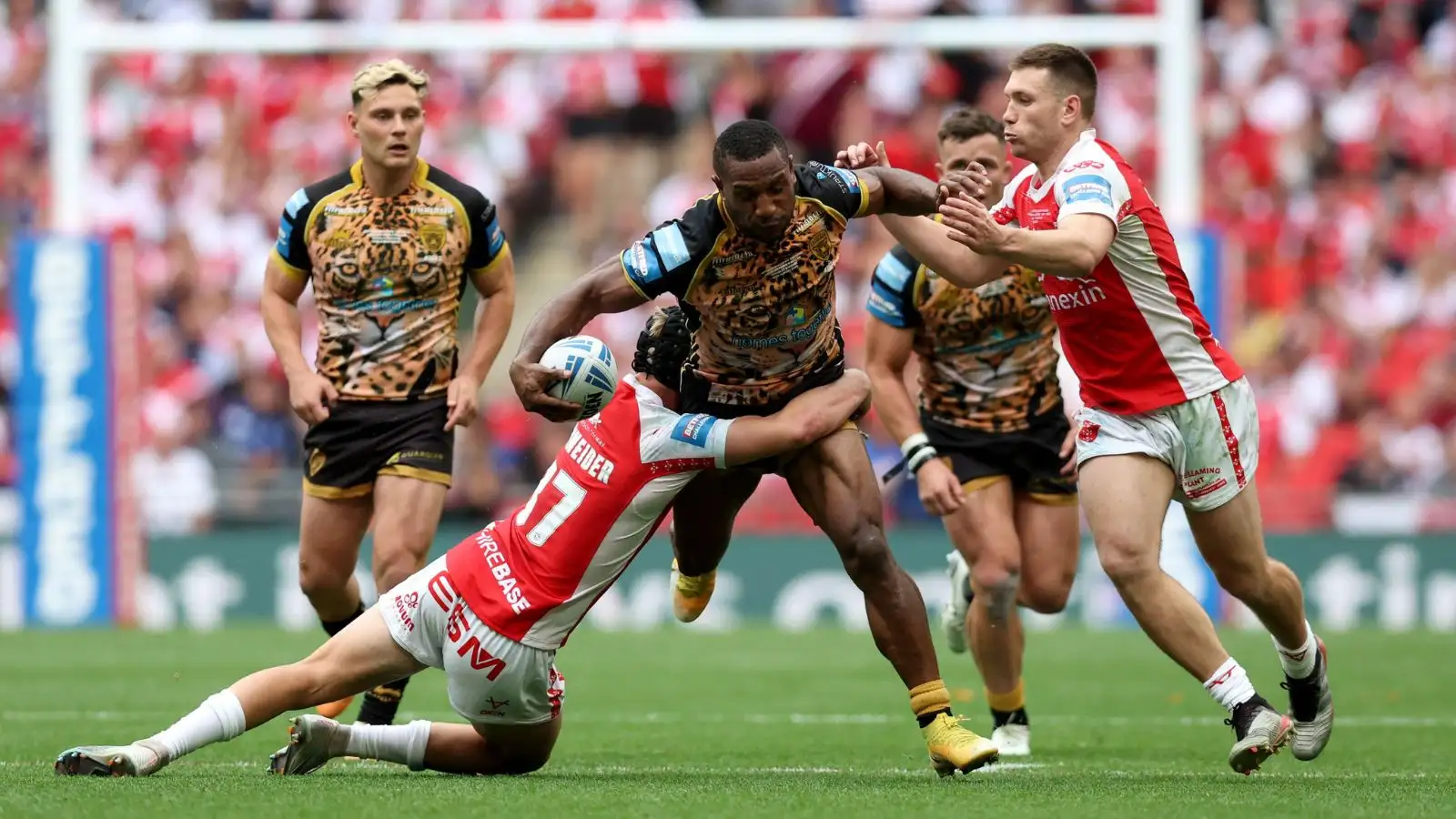 ‘I’m sure the town was empty!’ – Edwin Ipape revels in Leigh Leopards support as they celebrate Challenge Cup success