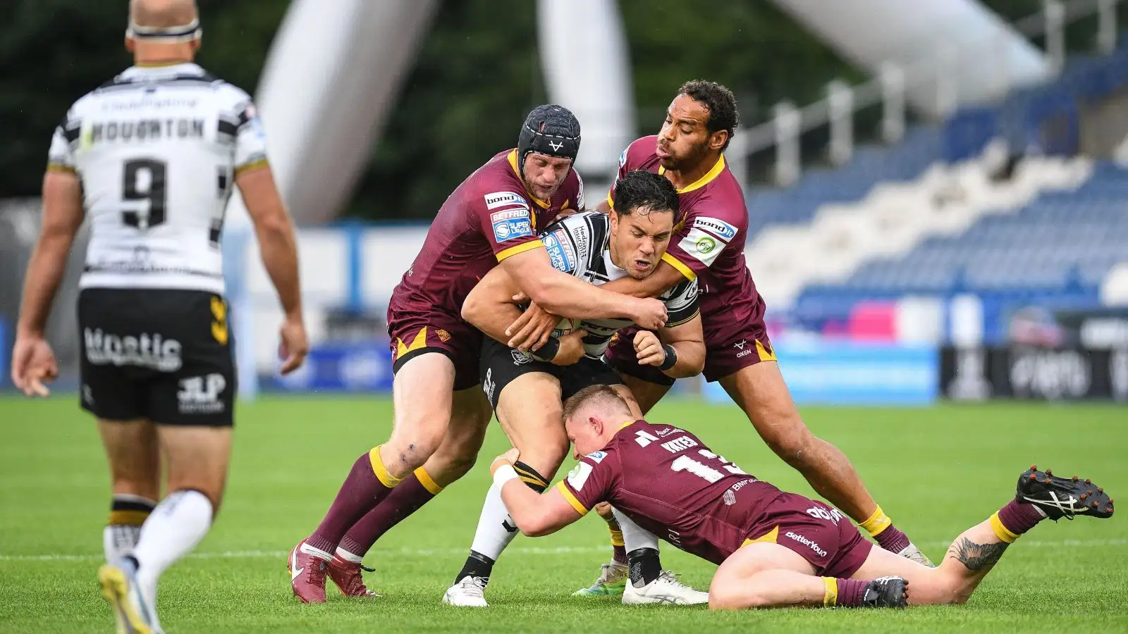 Leroy Cudjoe in action for Huddersfield Giants