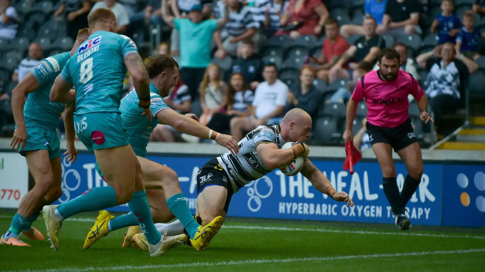 Adam Swift scores against Leeds Rhinos