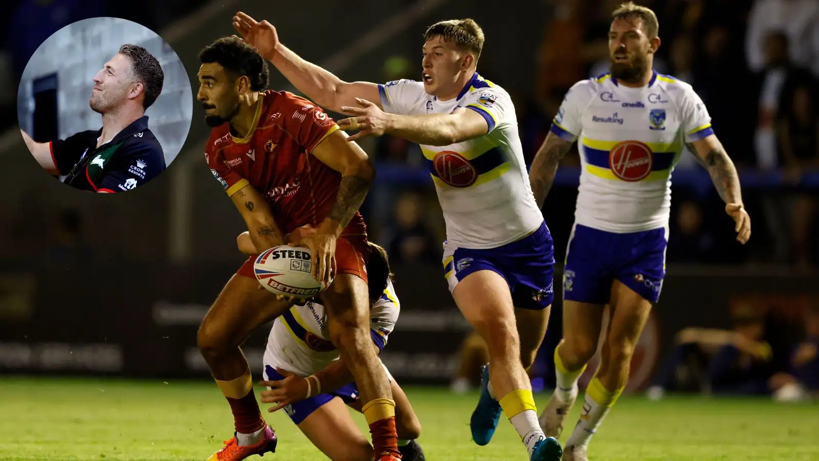 Jordan Crowther tackles Tyrone May + Sam Burgess