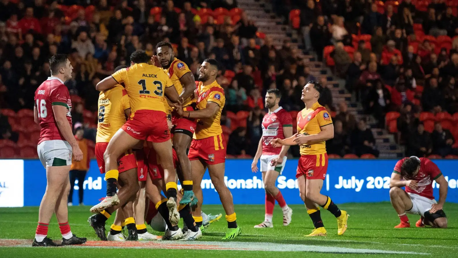 Papua New Guinea celebrate a try