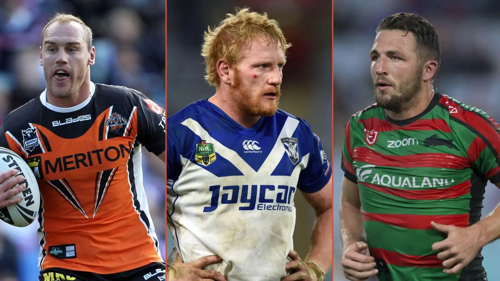 Gareth Ellis, James Graham, Sam Burgess NRL Alamy