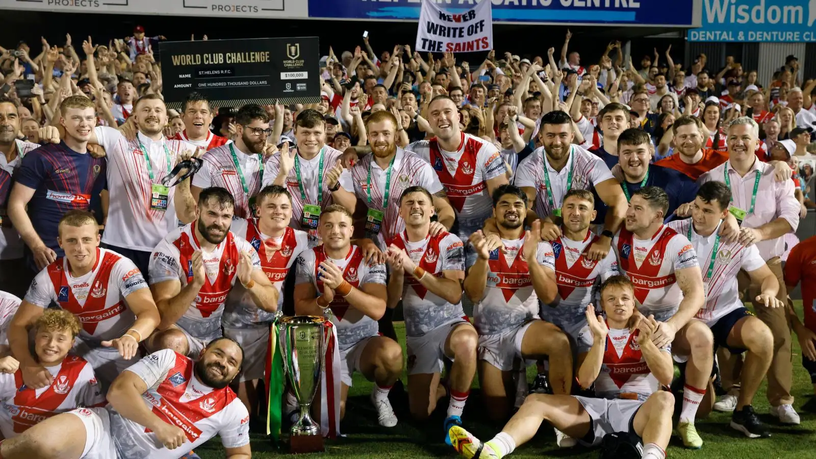 St Helens with the World Club Challenge trophy