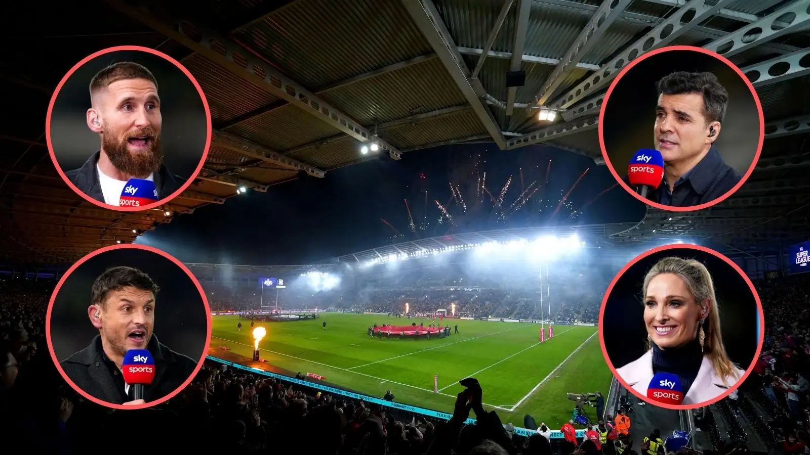 Sam Tomkins, Brian Carney, Jon Wilkin, Jenna Brooks, MKM Stadium pre-match