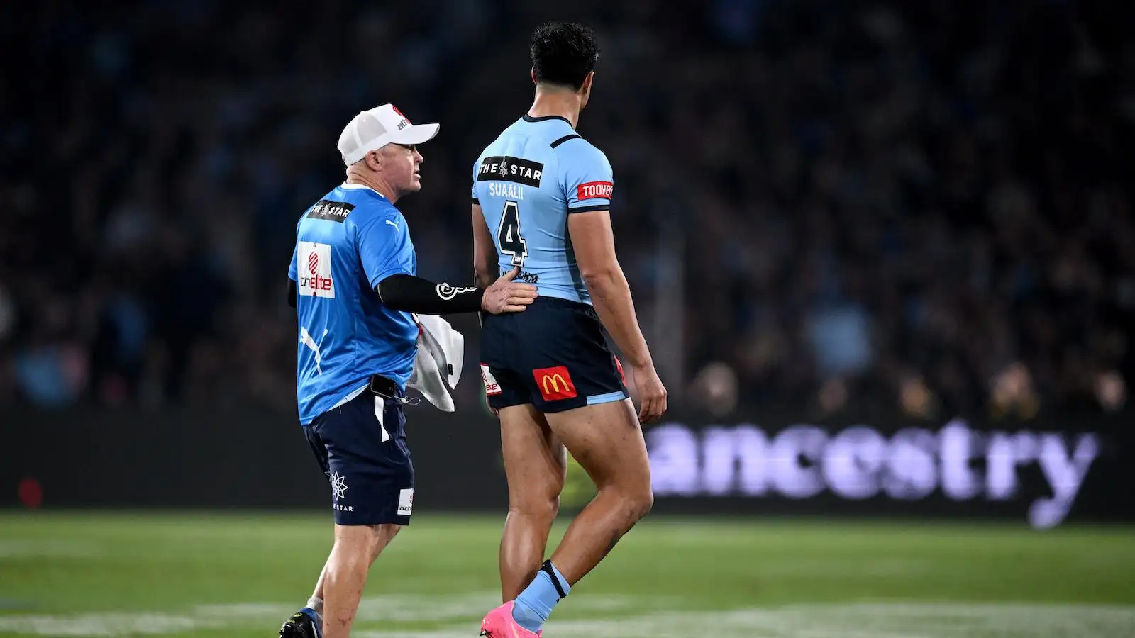 Joseph Sua’ali’i ends Origin 1 after 7 minutes: can Michael Maguire’s New South Wales be judged on what happened next?