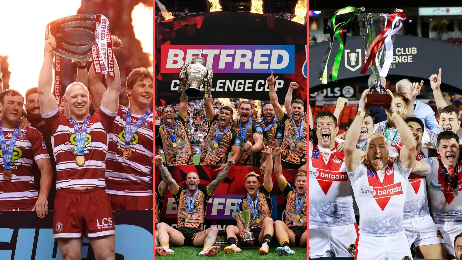 Wigan Warriors, Leigh Leopards, St Helens trophy lifts