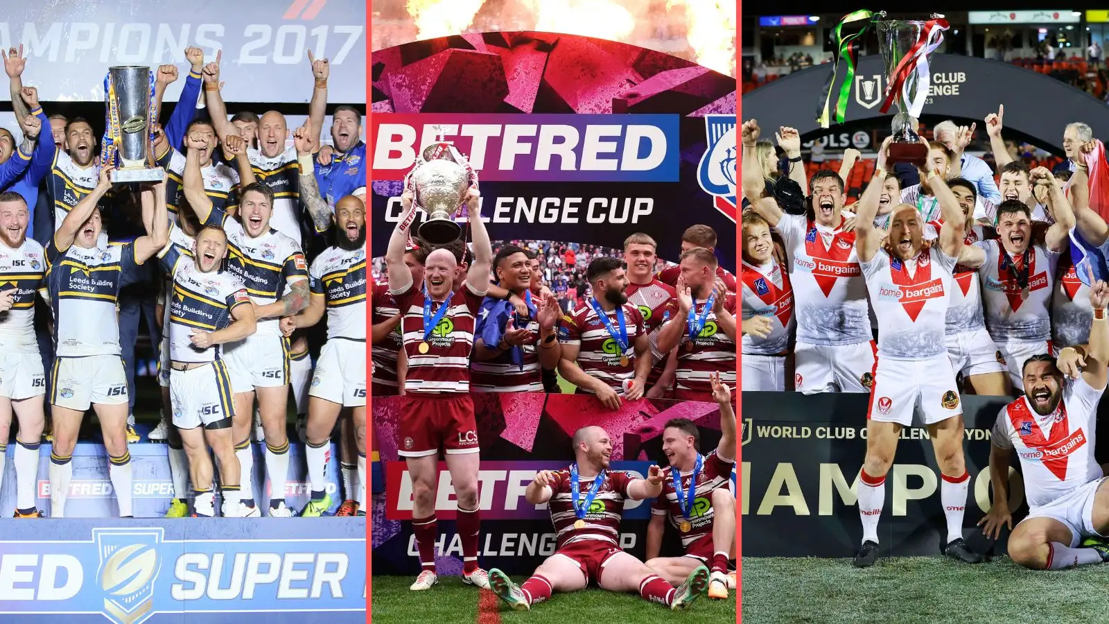 Leeds Rhinos 2017, Wigan Warriors 2024, St Helens 2023