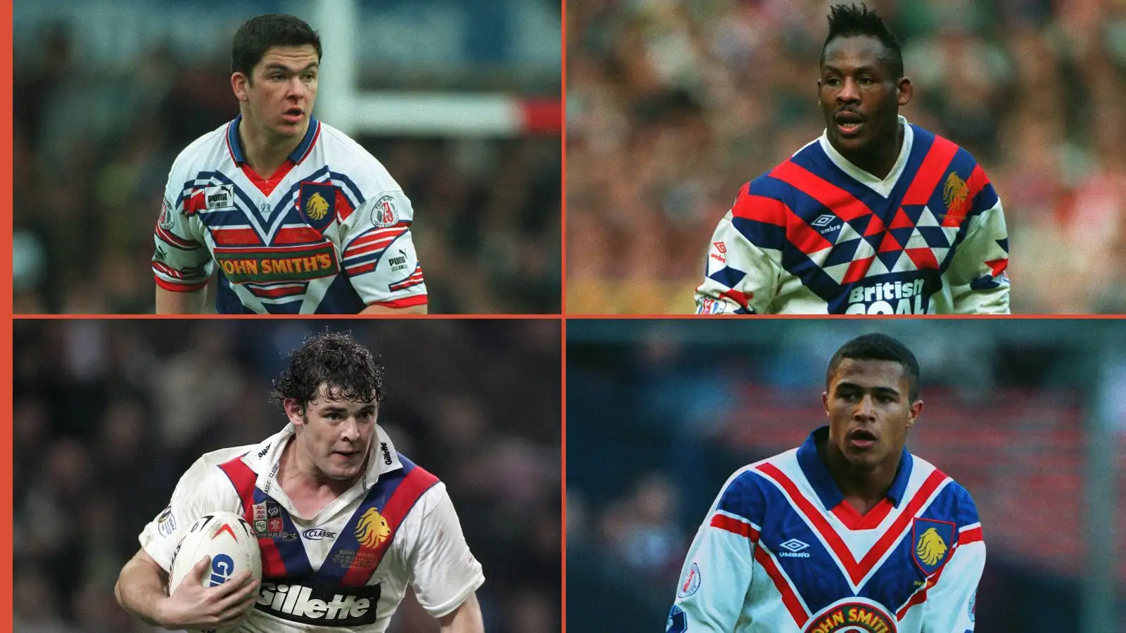 Andy Farrell, Ellery Hanley, Paul Wellens, Jason Robinson Great Britain Alamy