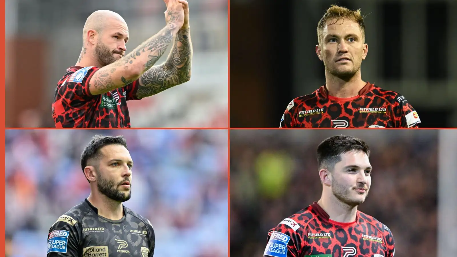 Zak Hardaker, Matt Moylan, Gareth O'Brien, Ben McNamara Leigh Leopards Alamy