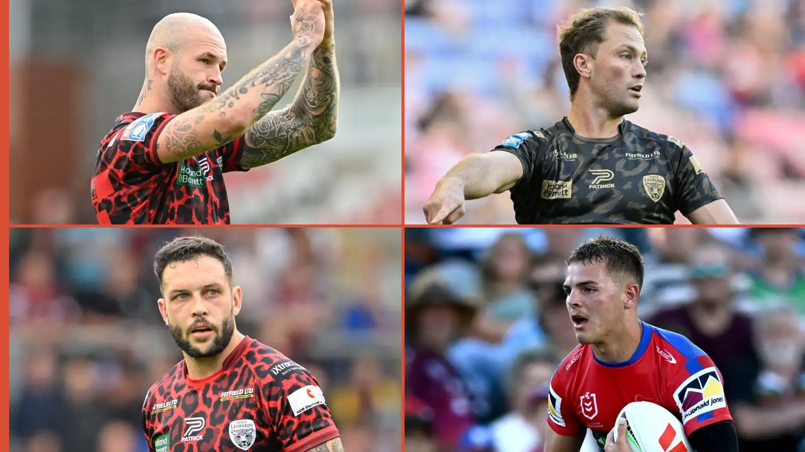 Zak Hardaker, Matt Moylan, Gareth O'Brien, Bailey Hodgson Leigh Leopards Alamy