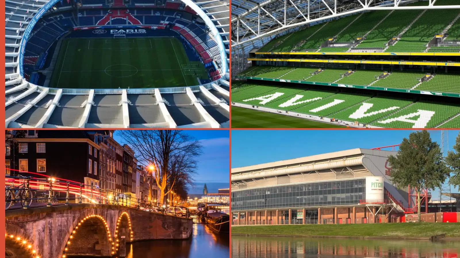 Parc des Princes, Aviva Stadium and the City Ground