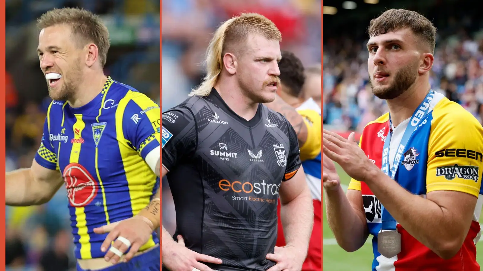 Matt Dufty Warrington Wolves, Brad Fash Hull FC Alamy, Josh Rourke London Broncos Alamy