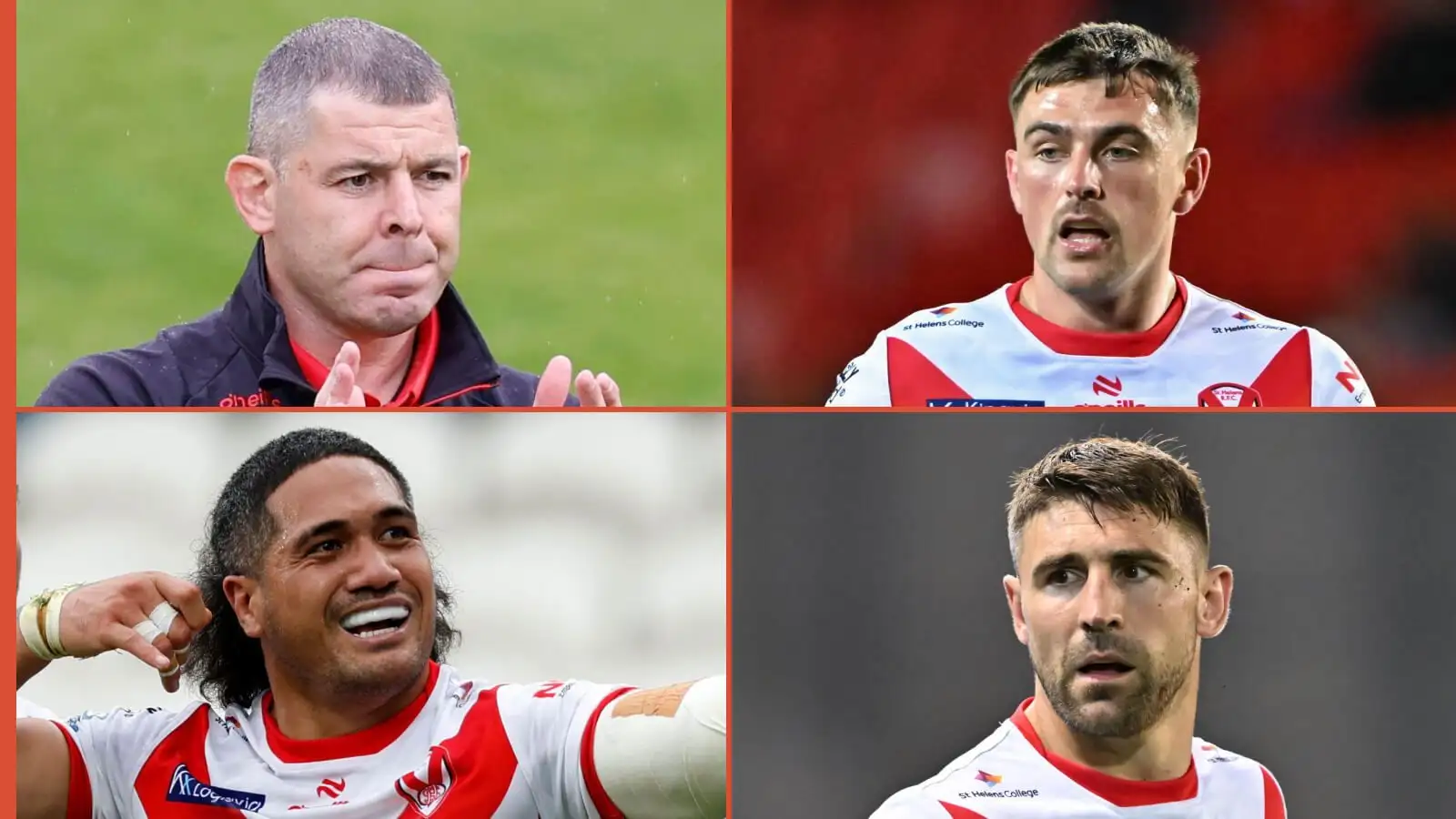 Paul Wellens, Lewis, Dodd, Sione Mata'utia and Tommy Makinson St Helens Alamy