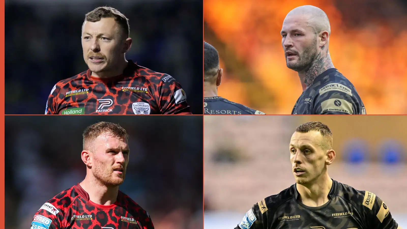 Josh Charnley, Zak Hardaker, Jack Hughes, Frankie Halton Leigh Leopards Alamy