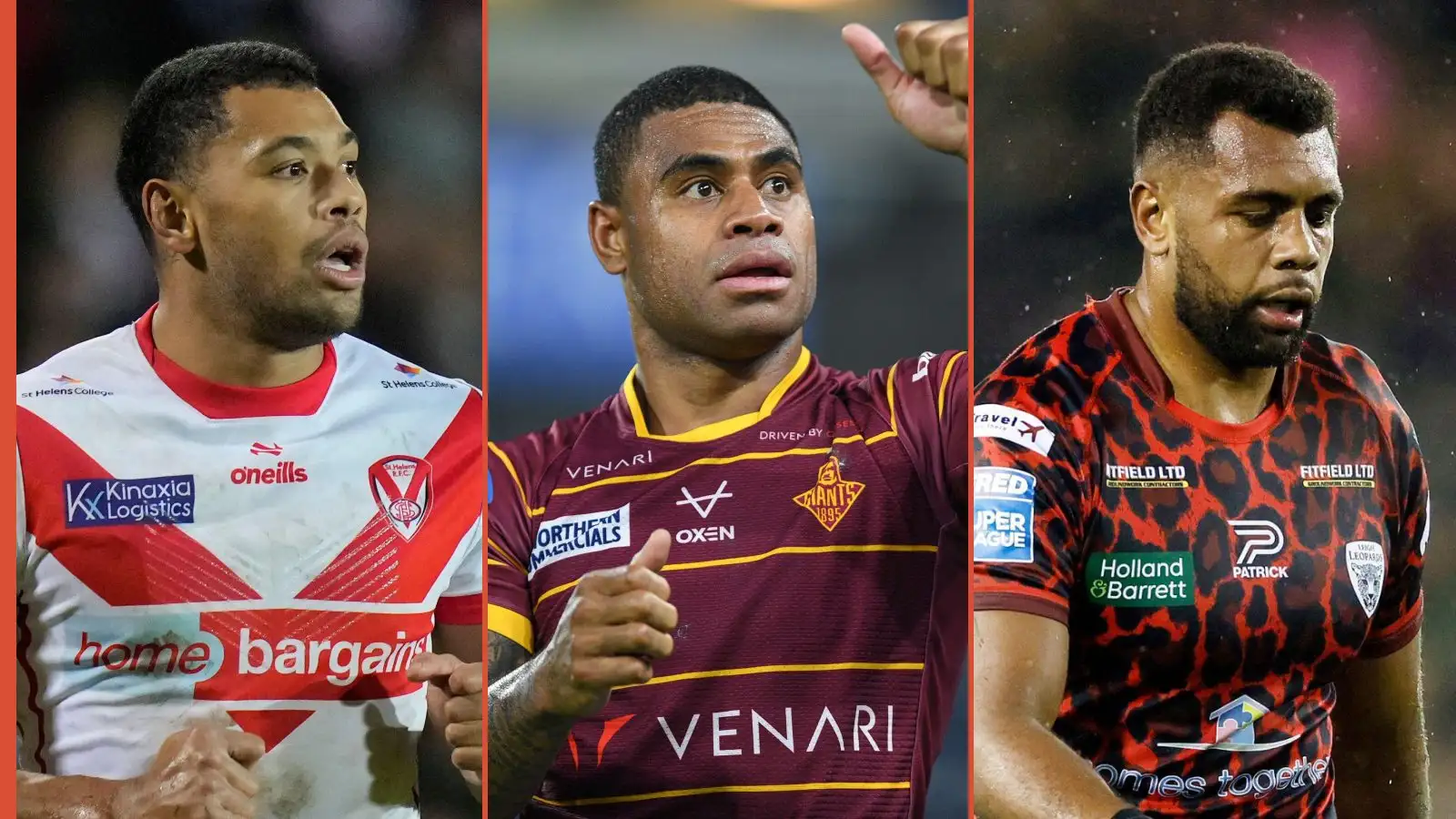 Waqa Blake St Helens, Kevin Naiqama Huddersfield, Ben Nakubuwai Leigh Fiji Alamy