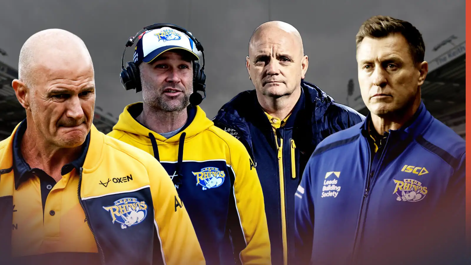 Brad Arthur, Rohan Smith, Richard Agar, David Furner Leeds Rhinos Alamy