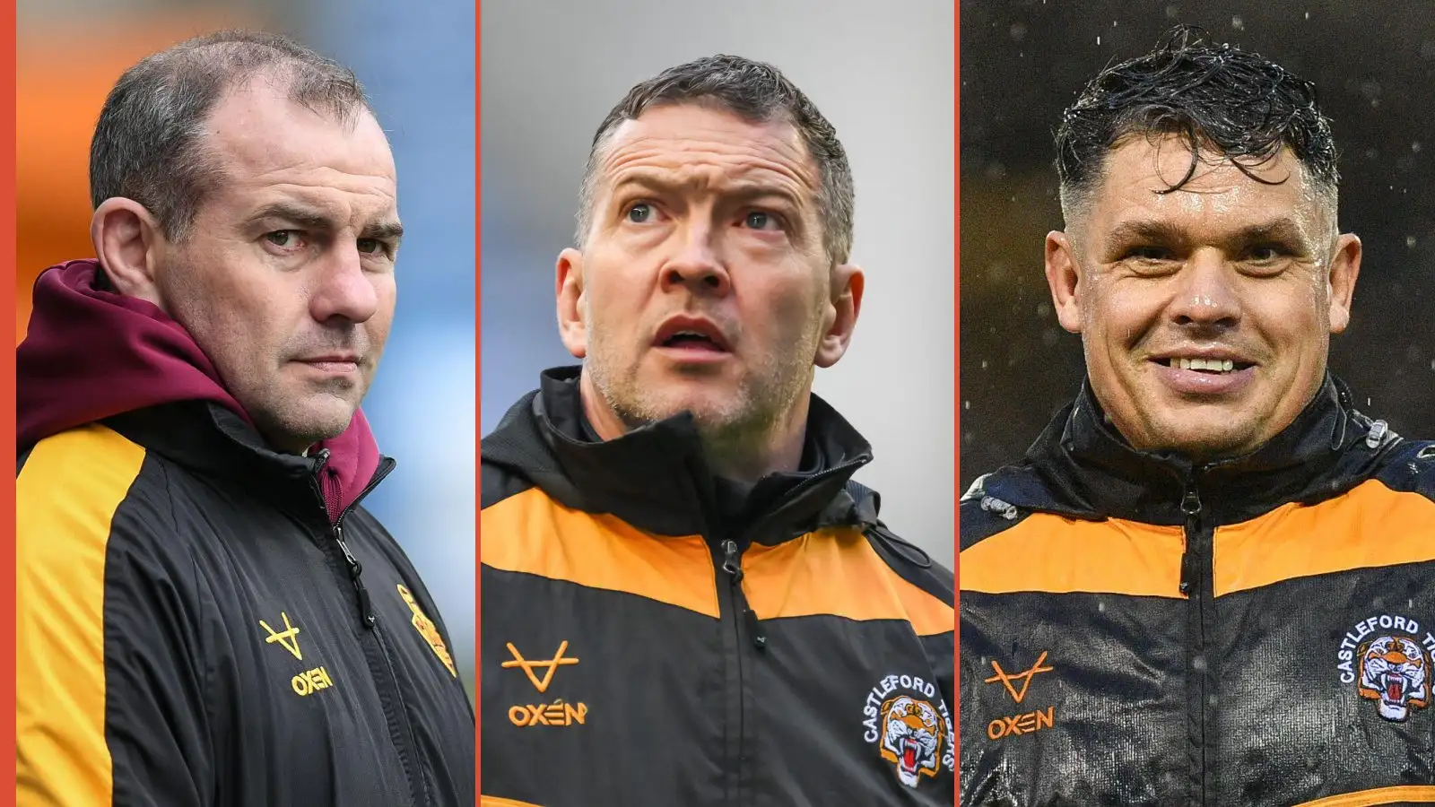 Ian Watson, Danny McGuire, Scott Murrell Castleford Tigers Alamy