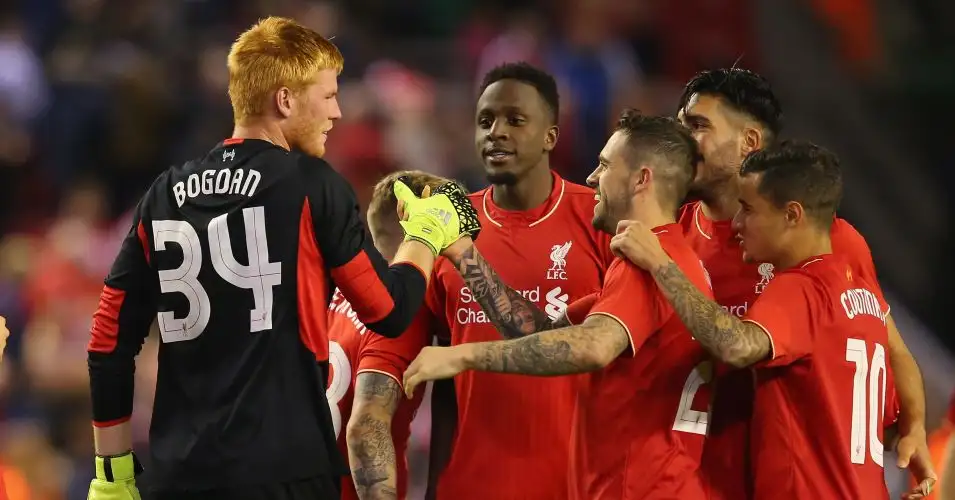 Adam Bogdan: Cpngratulated by Liverpool team-mates after penalty shootout win over Carlisle
