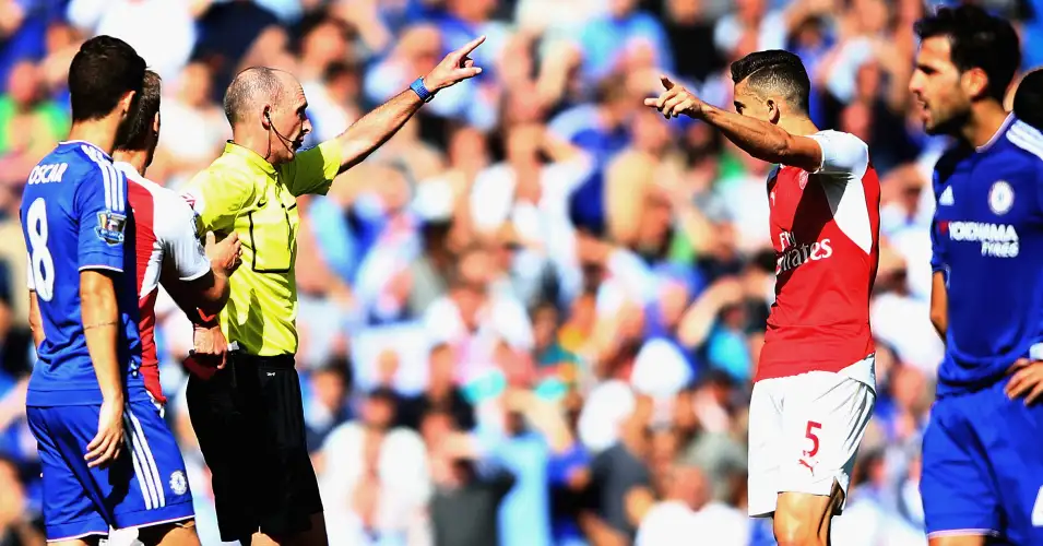 Gabriel: Sent off at Stamford Bridge