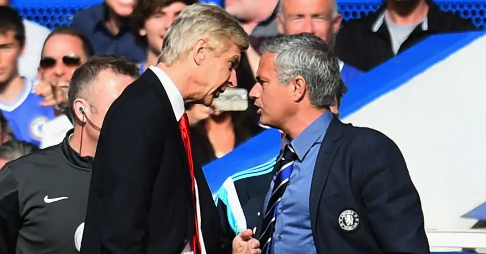 Jose Mourinho (r): Is 'obsessed' with managerial rival Arsene Wenger, says Ian Wright
