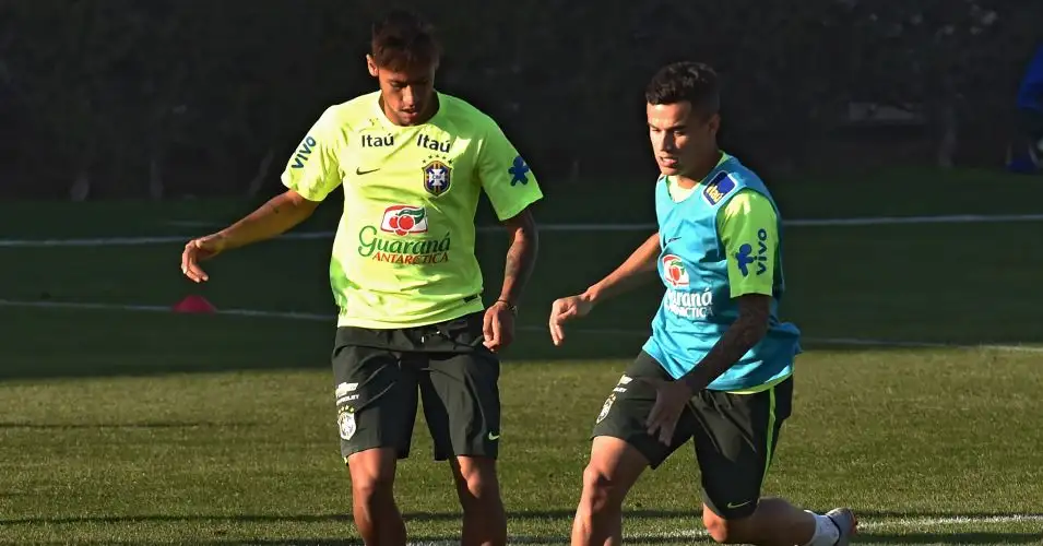Neymar (l): Believes Philippe Coutinho is capable of playing for Barcelona