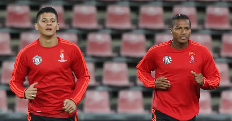 Marcos Rojo and Antonio Valencia: Both full-back options for Manchester United