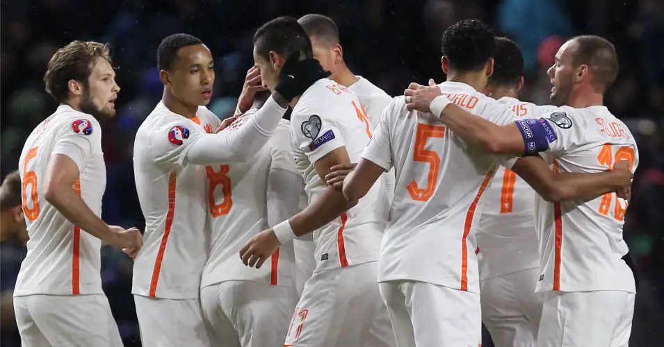 Holland: Celebrate their win on Saturday night