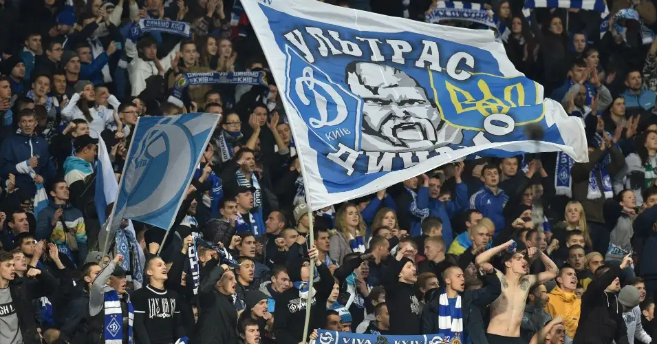 Kiev Fans: Pictured at the game with Chelsea