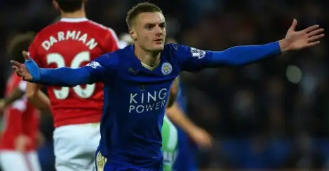 Vardy claims record but United recover for a point