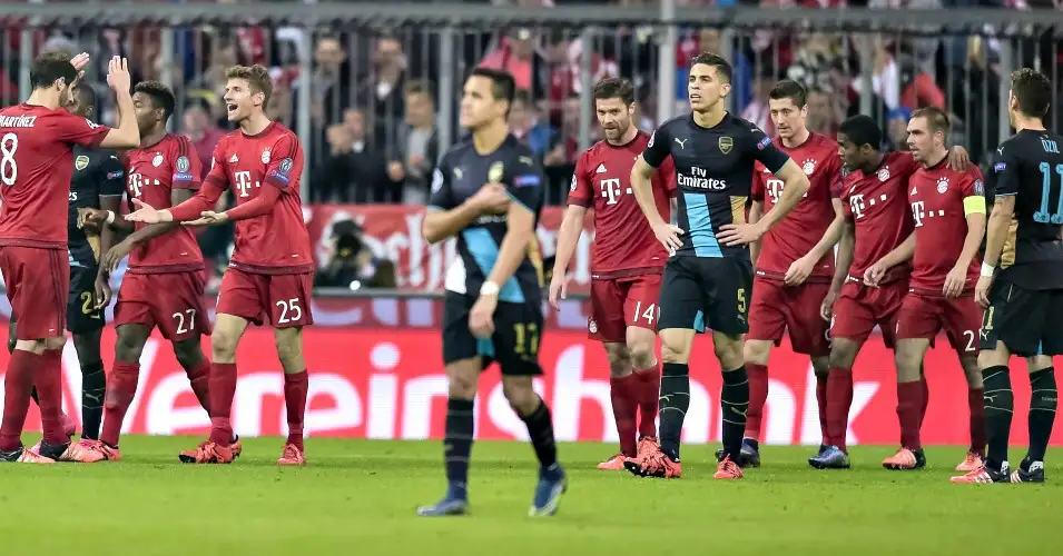 Bayern Munich: Celebrate Thomas Muller's goal against Arsenal