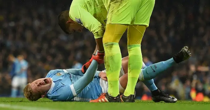 Kevin de Bruyne: Forward had to be stretchered off the field