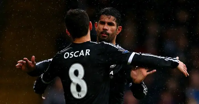 Oscar and Diego Costa: Impressed for Chelsea at Crystal Palace