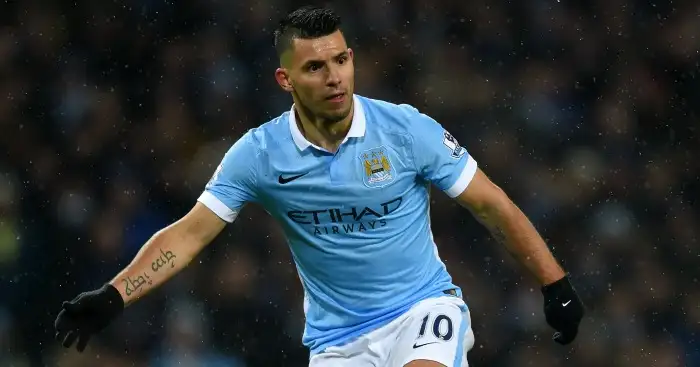 Sergio Aguero: Dons the gloves in the weekend win