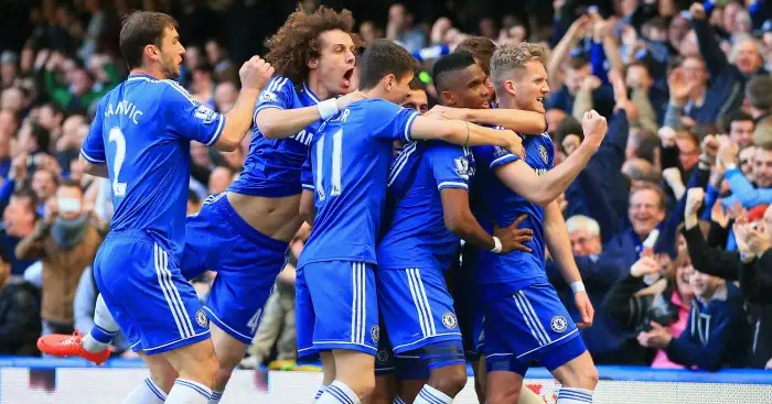 Chelsea: celebrate Andre Schurrle's goal