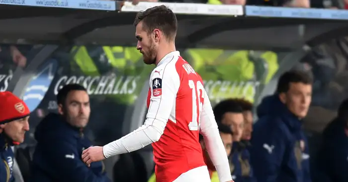 Aaron Ramsey: Limped off with thigh injury
