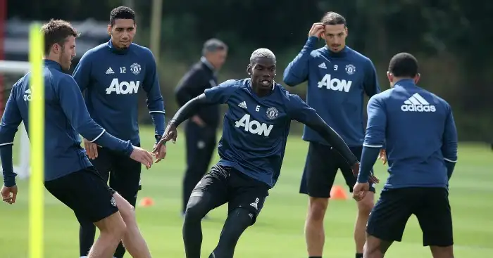 Paul Pogba: Midfielder in Manchester Untied training