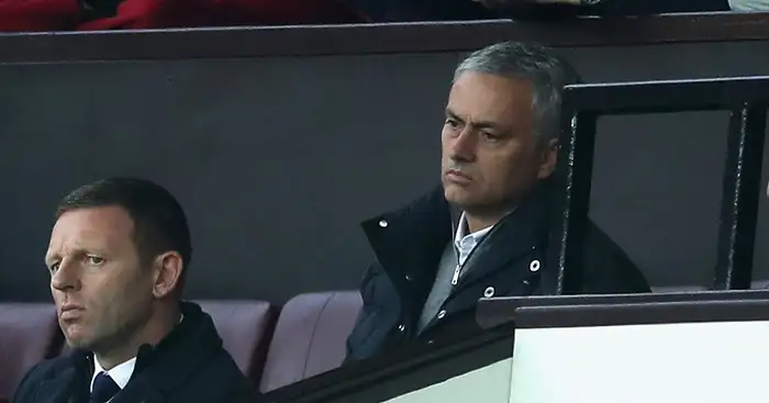 Jose Mourinho: Forced to watch second half from stand