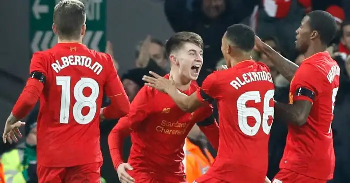 Ben Woodburn: Celebrates his historic goal