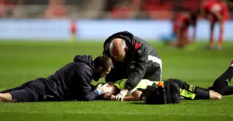 Huddersfield’s Hogg taken to hospital after being carried off at Ashton Gate