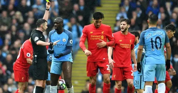 Yaya Toure: Booked against Liverpool