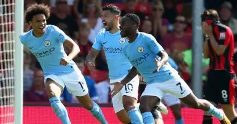 Sterling scores late winner, then sees red in Man City win