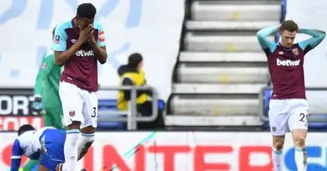 Ten-man West Ham humbled by Wigan in FA Cup shock