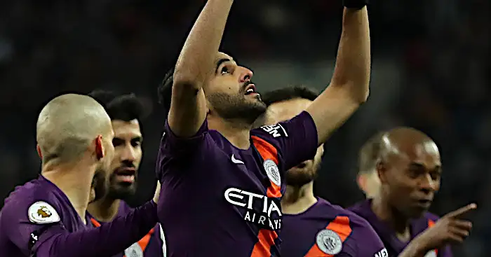 during the Premier League match between Tottenham Hotspur and Manchester City at Wembley Stadium on October 29, 2018 in London, United Kingdom.