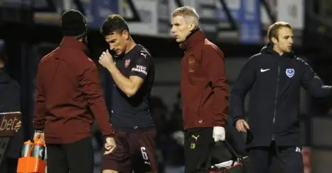 Arsenal provide update as Koscielny limps out of comeback game