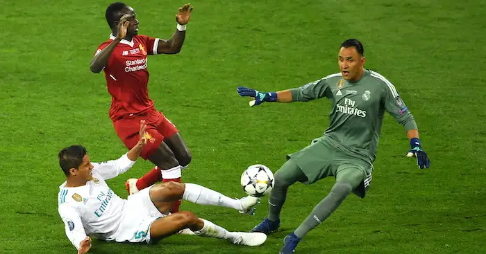 during the UEFA Champions League Final between Real Madrid and Liverpool at NSC Olimpiyskiy Stadium on May 26, 2018 in Kiev, Ukraine.